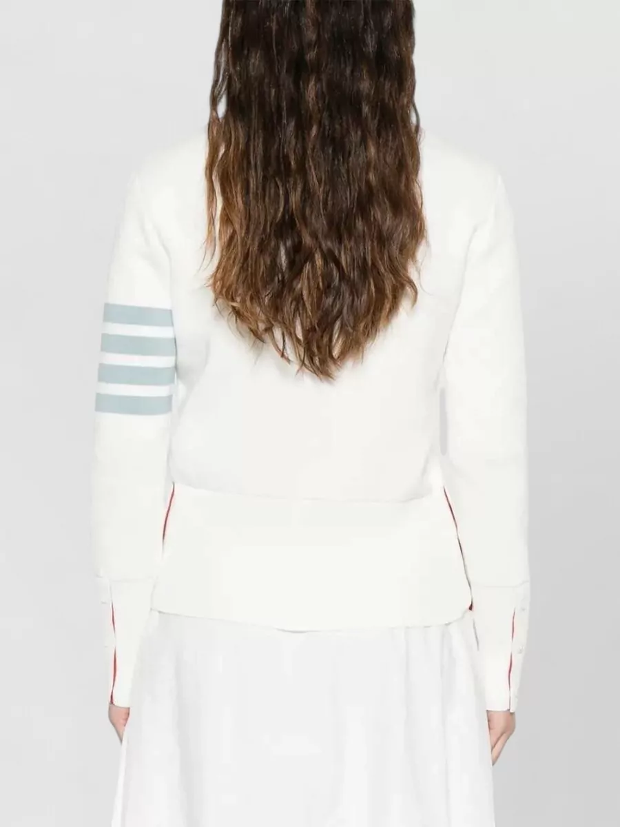 Thom Browne Milano V Neck Cardigan Long Sleeve Stripe