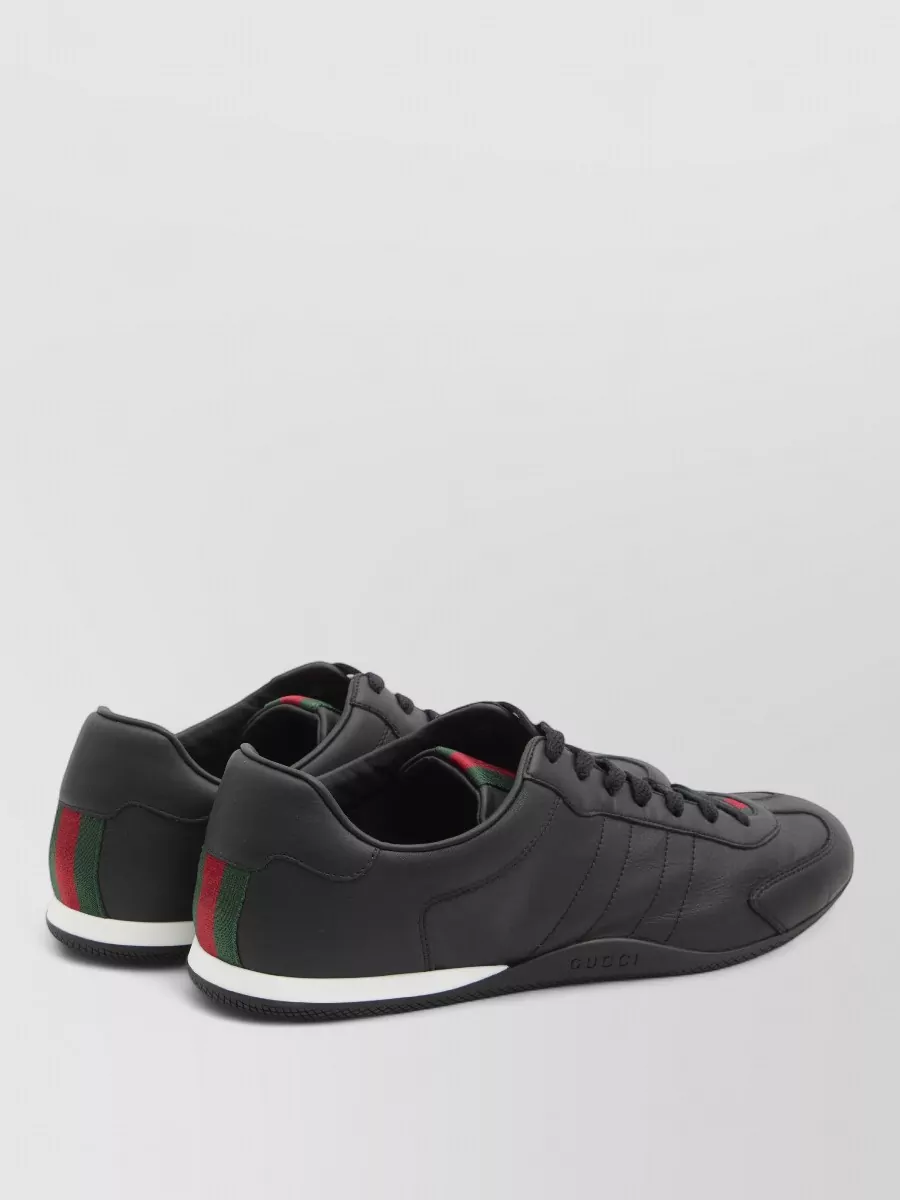 Gucci Shift Sneakers Leather Web Detail