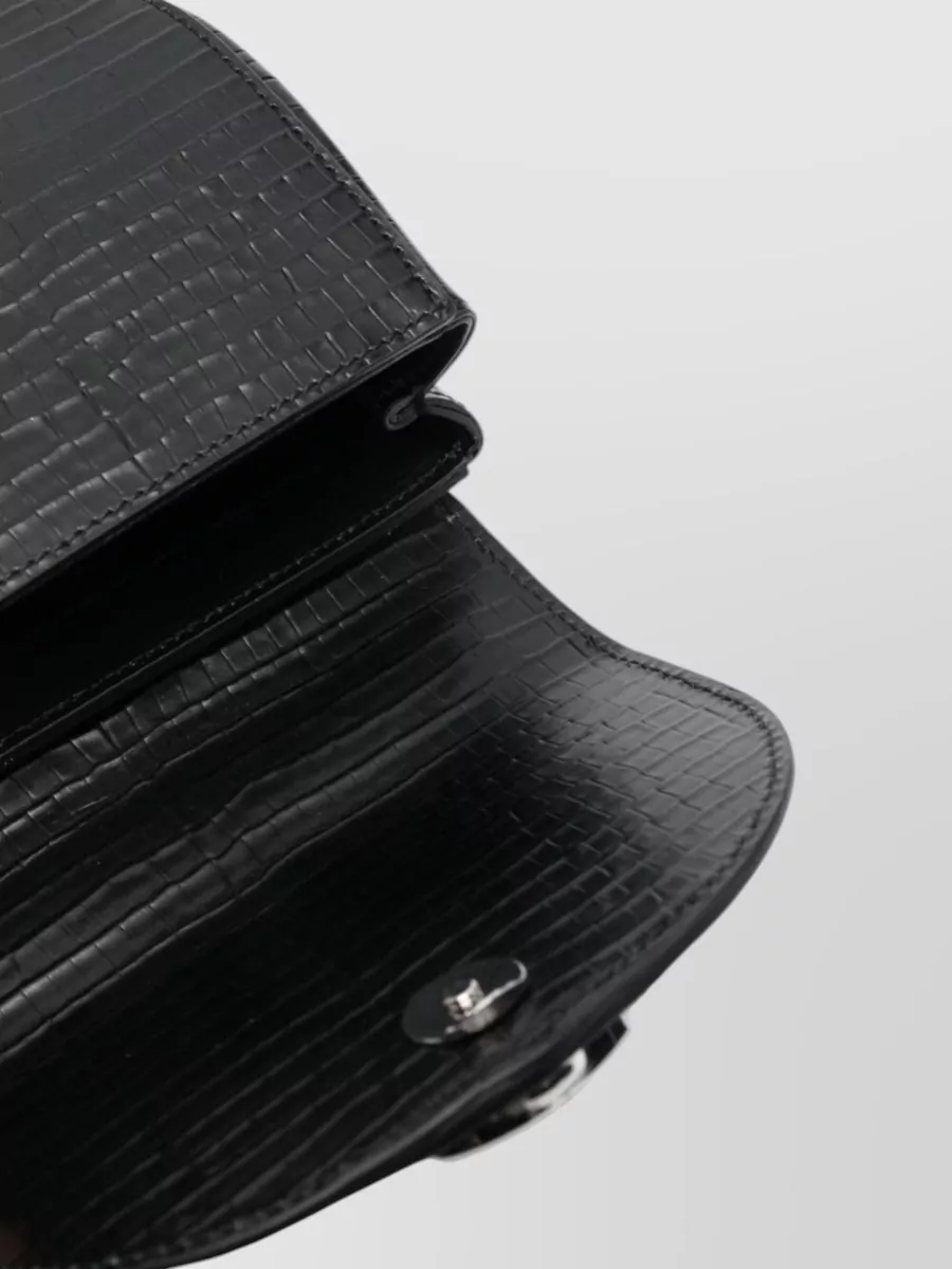 Vivienne Westwood Curved Shoulder Bag Croc Finish Chain Strap