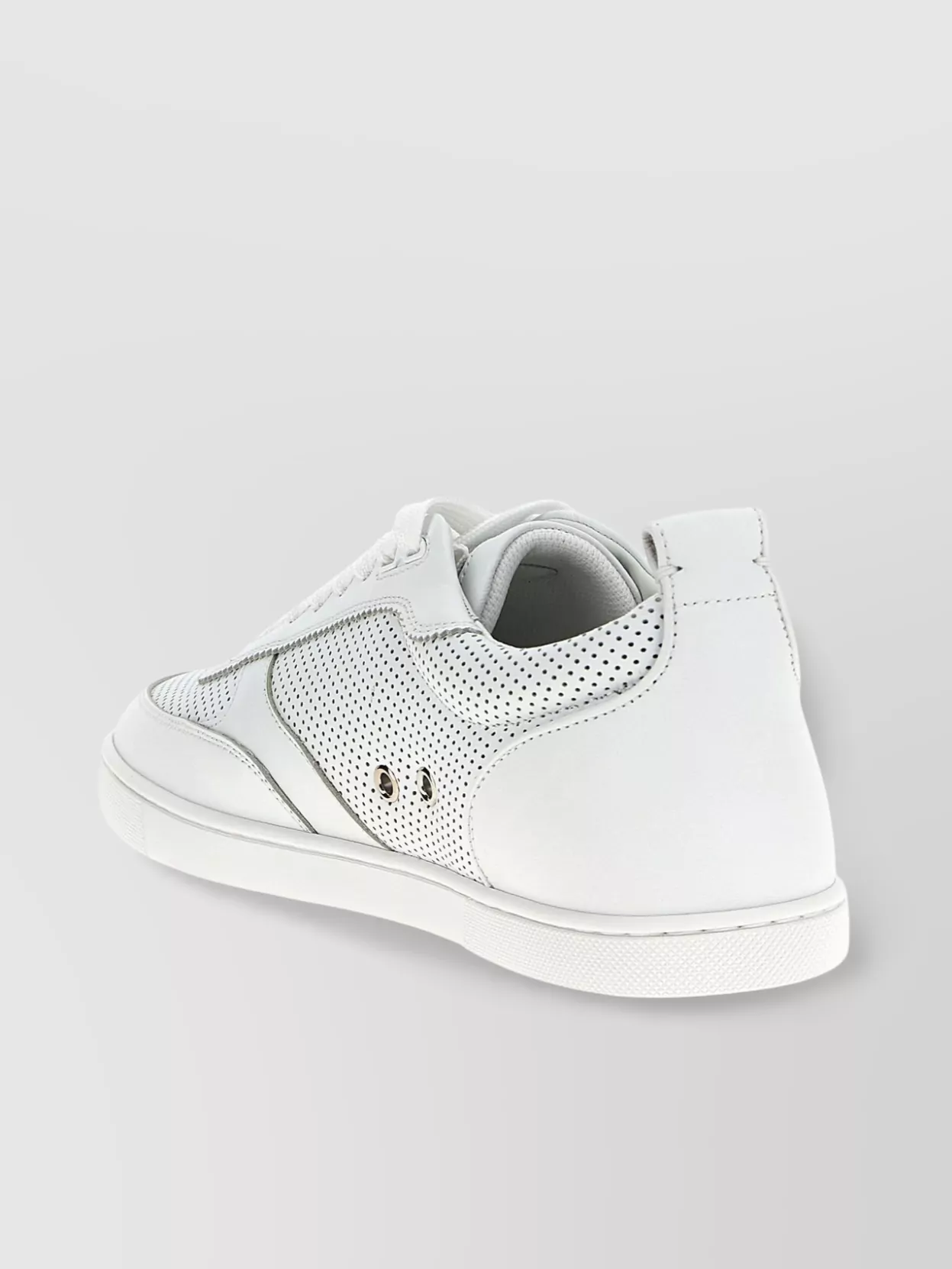 Christian Louboutin Rui Perforated Round Toe Flat Sole Sneakers