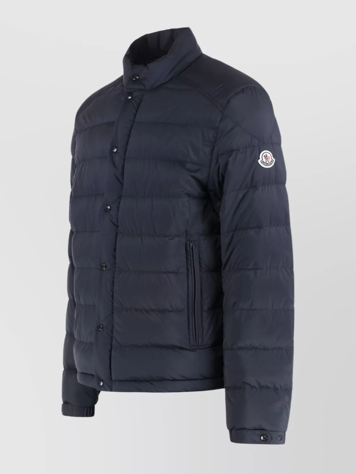 Moncler Padded High Collar Snap Button Down Jacket