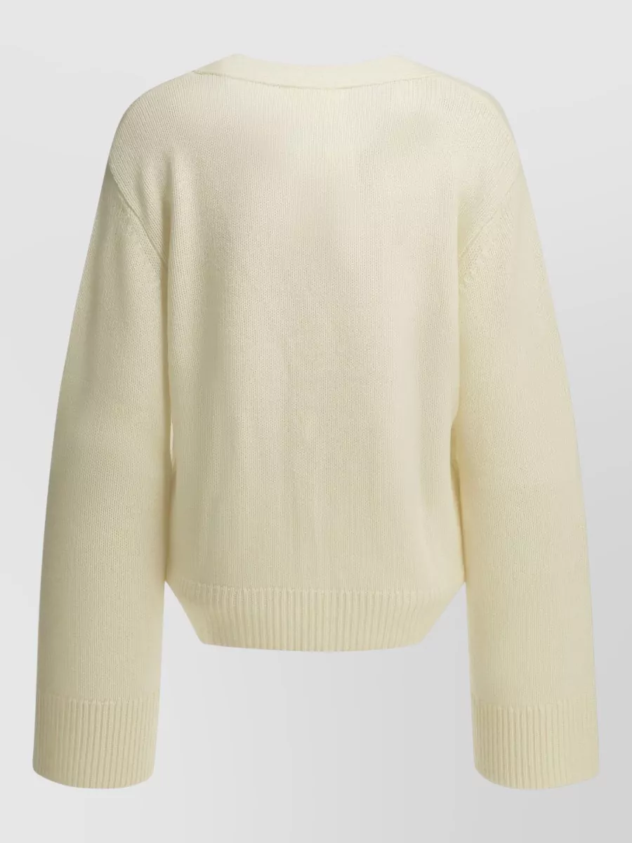 Lisa Yang Cashmere V-Neck Ribbed Cardigan
