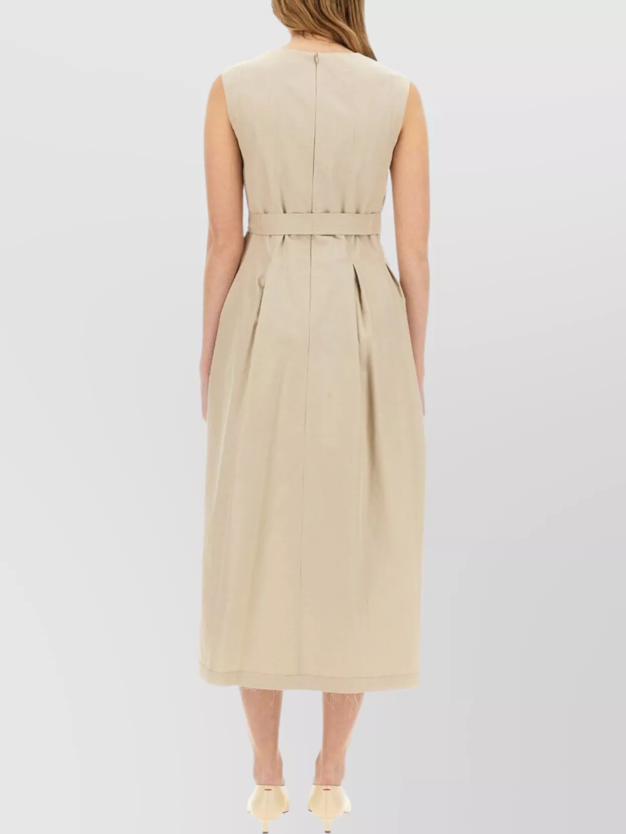 S Max Mara Midi Dress With Belted Waist And Pockets