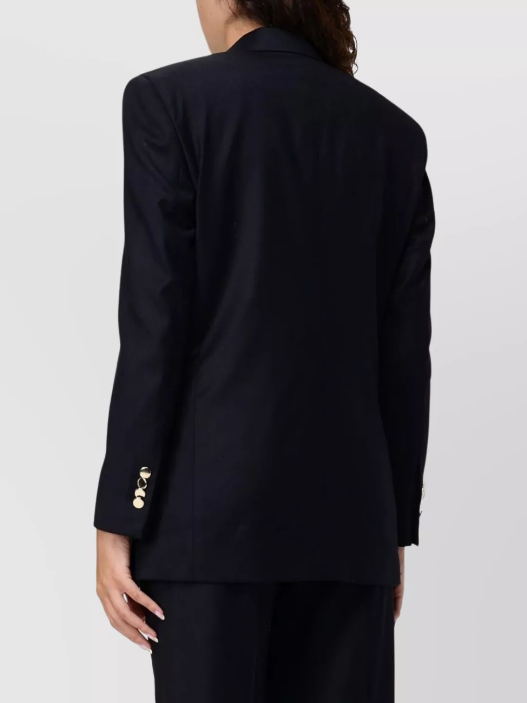 Lardini Double-breasted Jacket Featuring Golden Buttons In Black