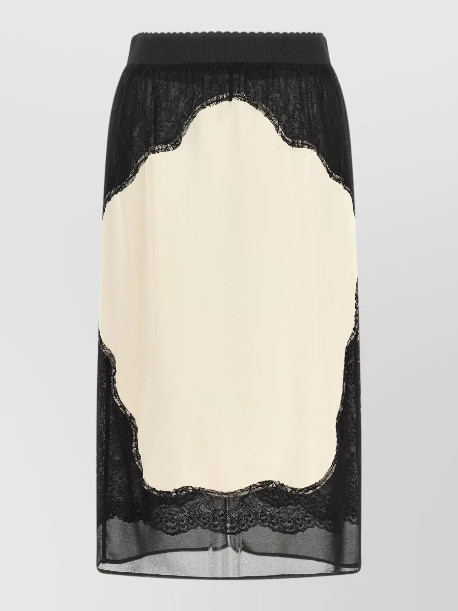 The Attico lace insert midi skirt