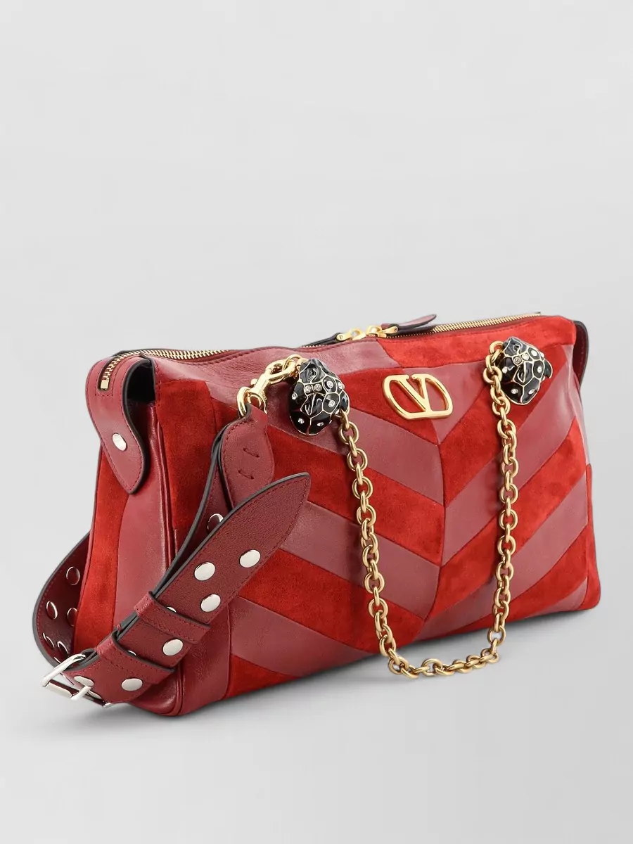 Valentino Garavani Panthea Medium Leather And Suede Shoulder Bag