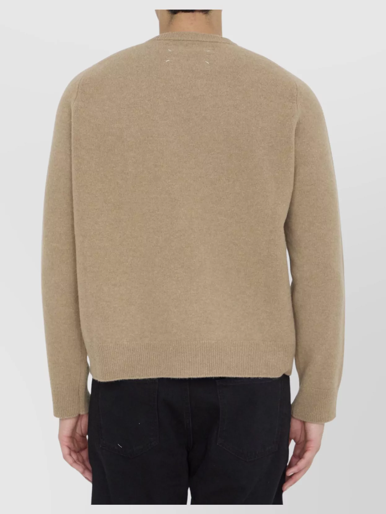 Maison Margiela Crewneck Wool Jumper With Back Stitch Detail