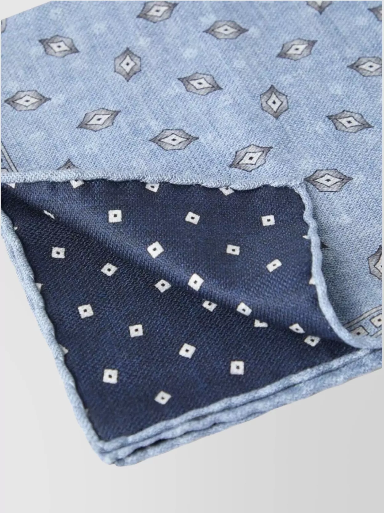 Brunello Cucinelli Reversible Lightweight Dual Pattern Scarf In Blue