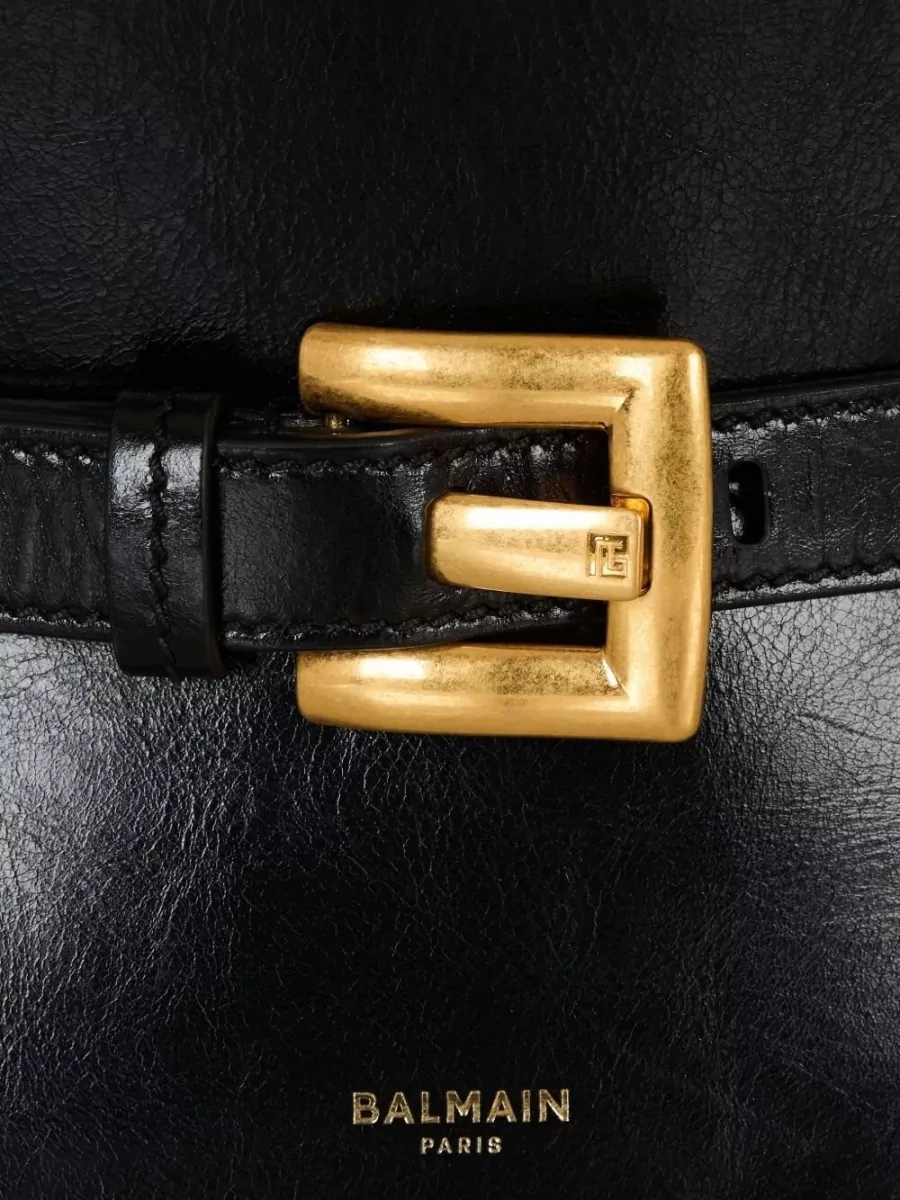 Balmain Shuffle Mini Leather Bucket Bag