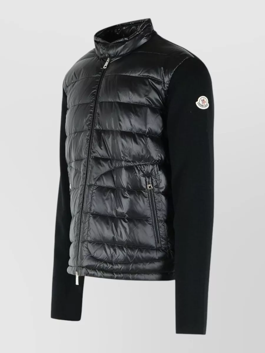 Moncler High Collar Cardigan Padded Front Design