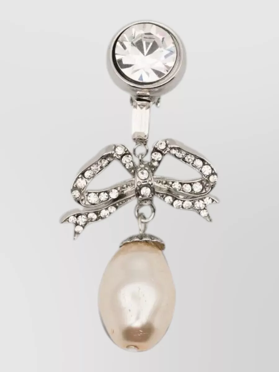 N 21 crystal-embellished brooch