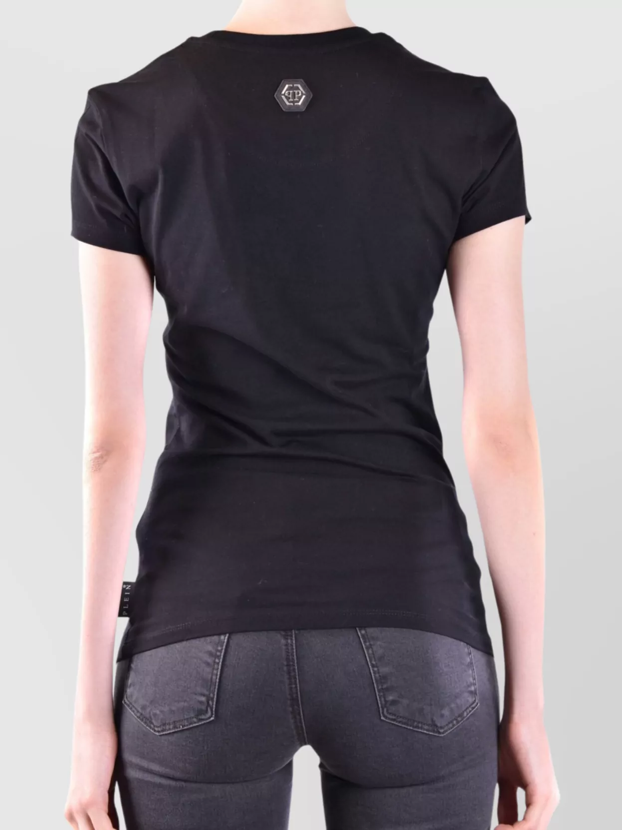 Philipp Plein Crew Neck Fitted Silhouette Short Sleeves Stretch Fabric