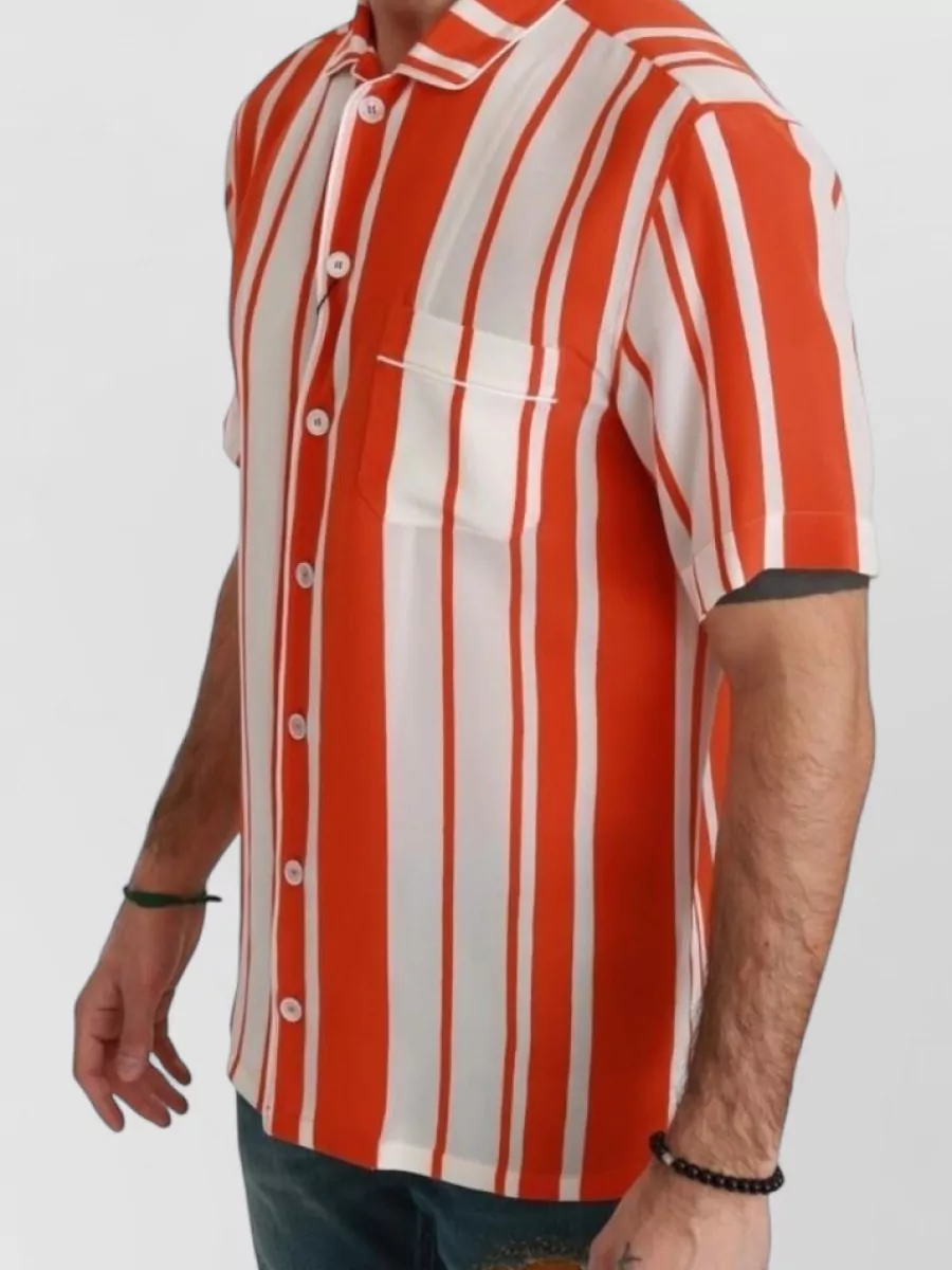 Dolce&Gabbana Silk Striped Short-Sleeve Shirt