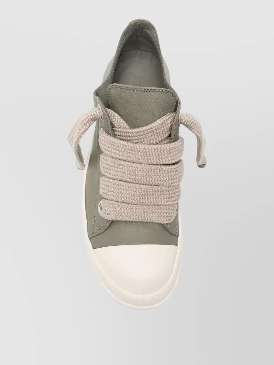 Rick Owens Leather Lace-Up Sneakers