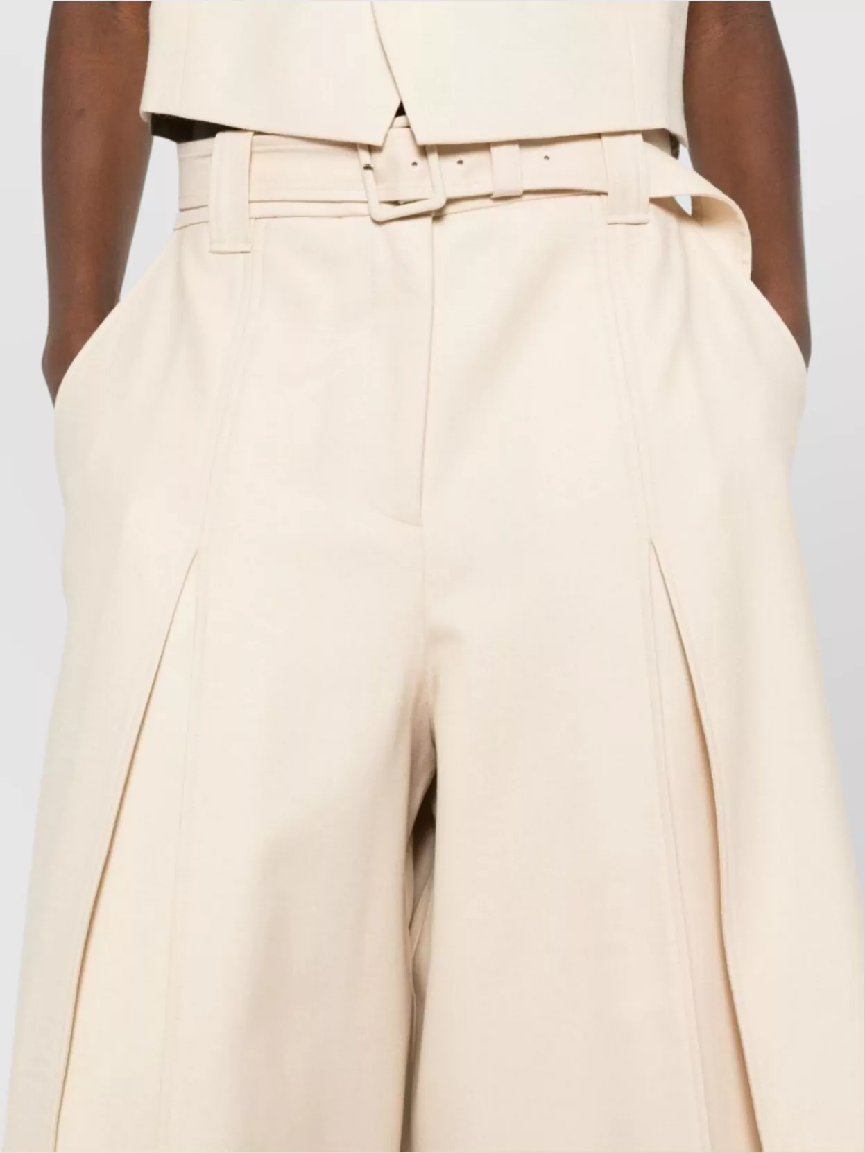 Zimmermann High Waist Wide Leg Trousers With Belt