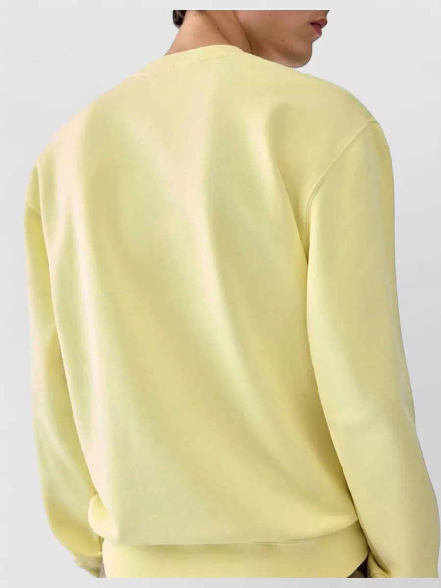 Jacquemus Cotton Logo Patch Crew Neck Long Sleeve Sweatshirt