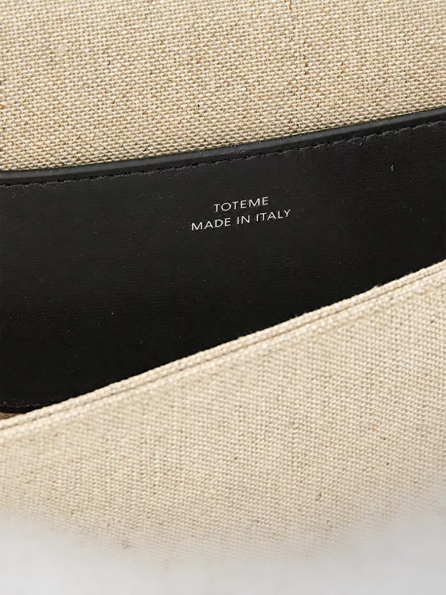 Totême Leather Trim Canvas Clutch Bag