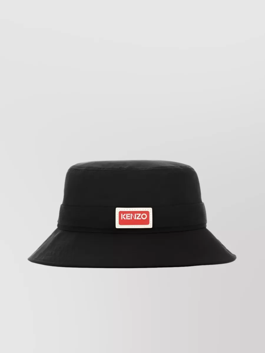 Shop Kenzo Printed Logo Bucket Hat In Black