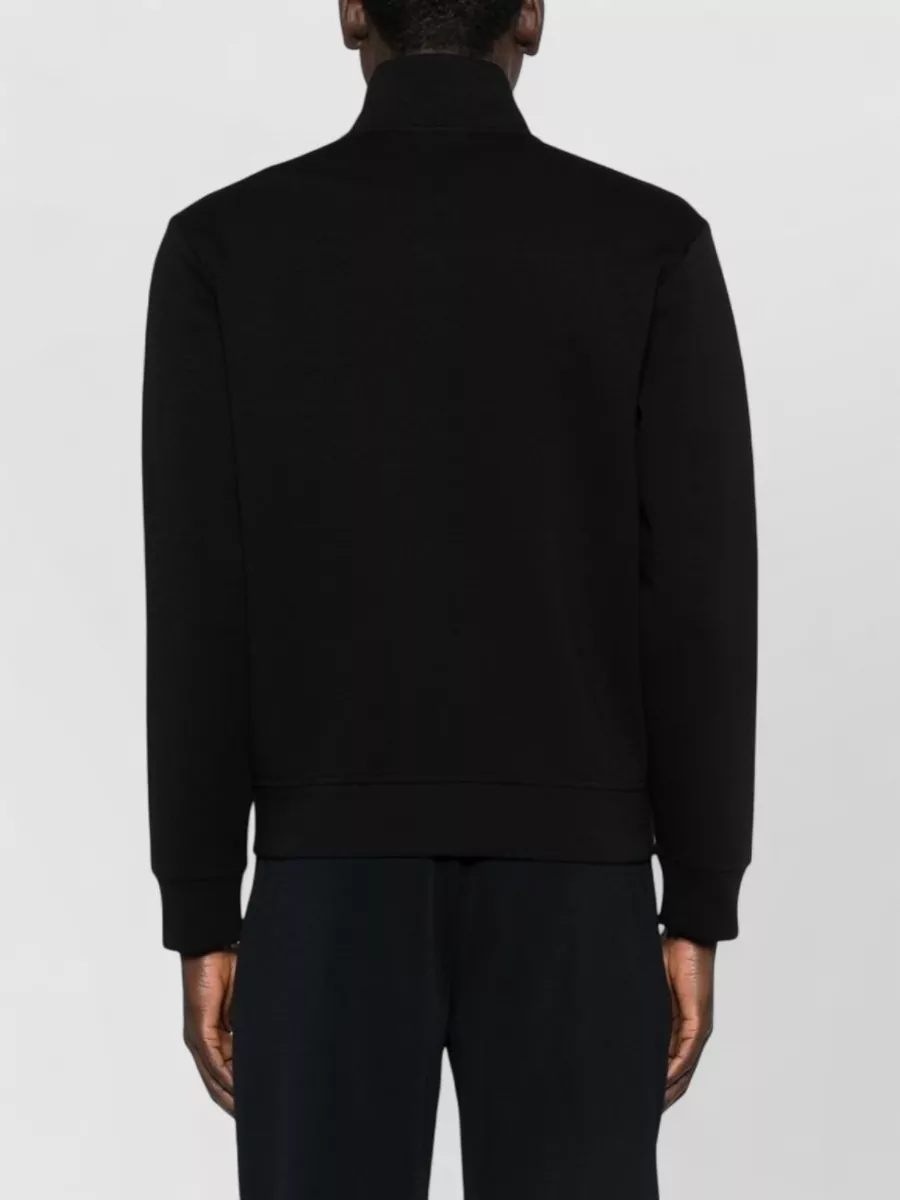 Emporio Armani High Neck Zip Cotton Sweatshirt