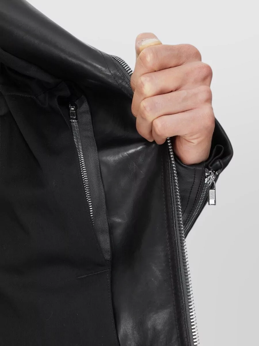 Rick Owens Shearling Padded Leather Jacket