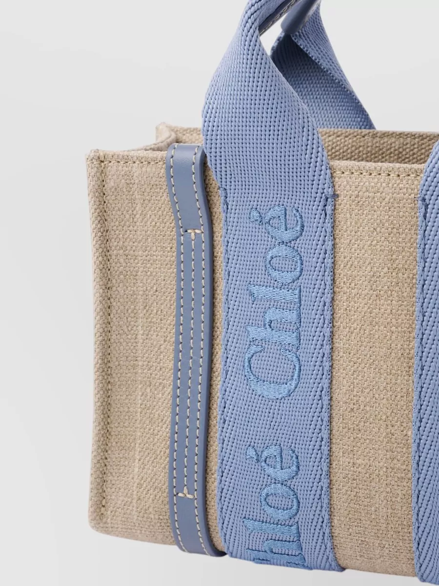 Chloé Woody Mini Linen Tote Bag