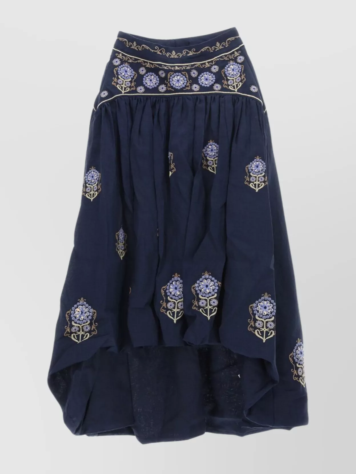 Shop Agua By Agua Bendita Asymmetric Layered Skirt Embroidered