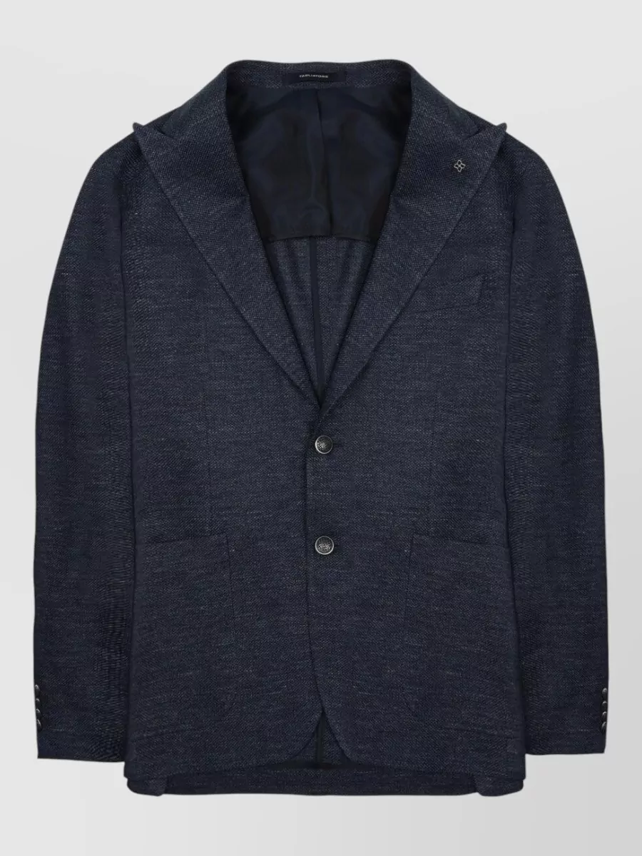 Tagliatore linen blend single breasted coat