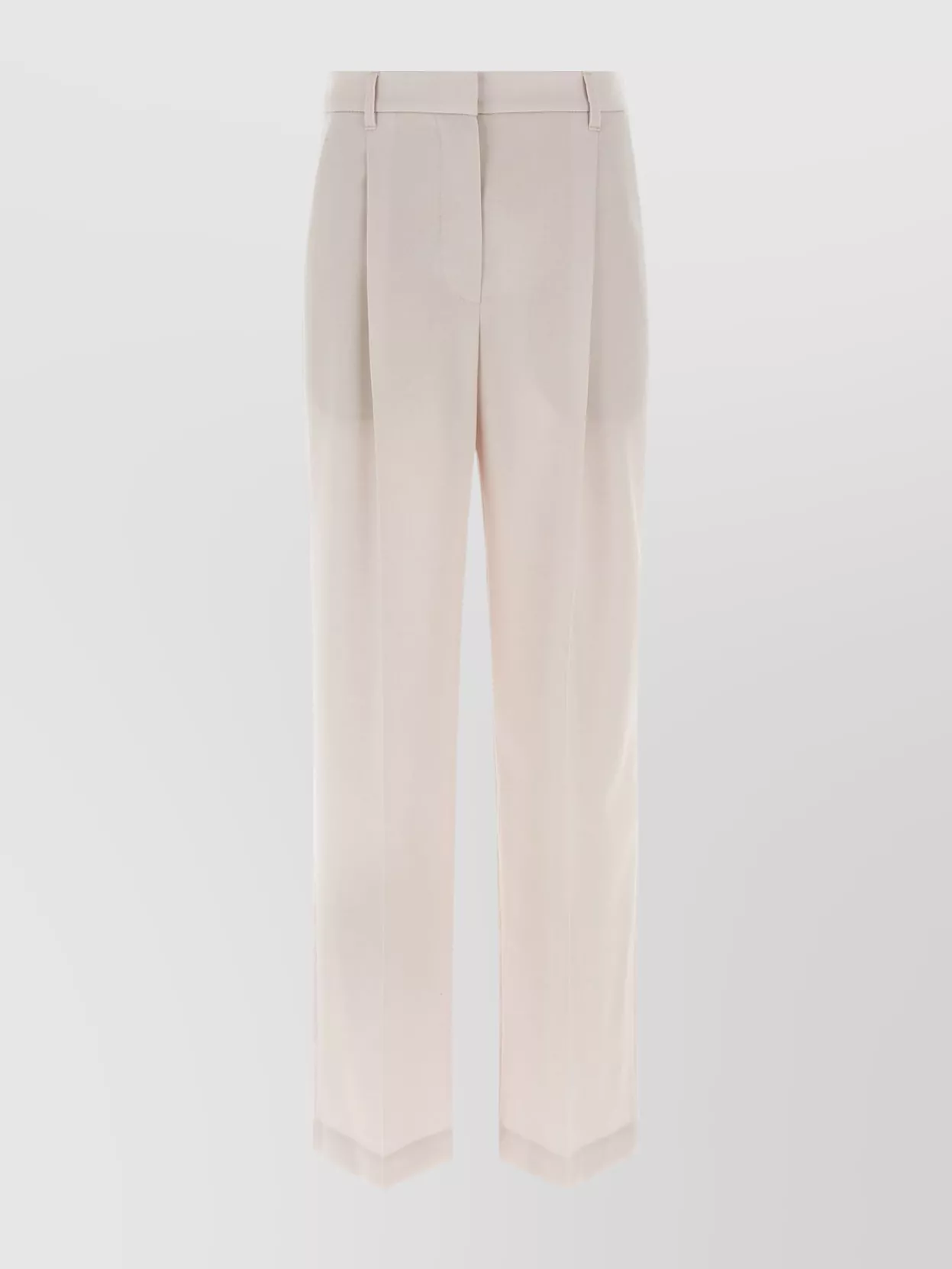 Brunello Cucinelli Virgin Wool And Cashmere Trousers With Necklace In Pink