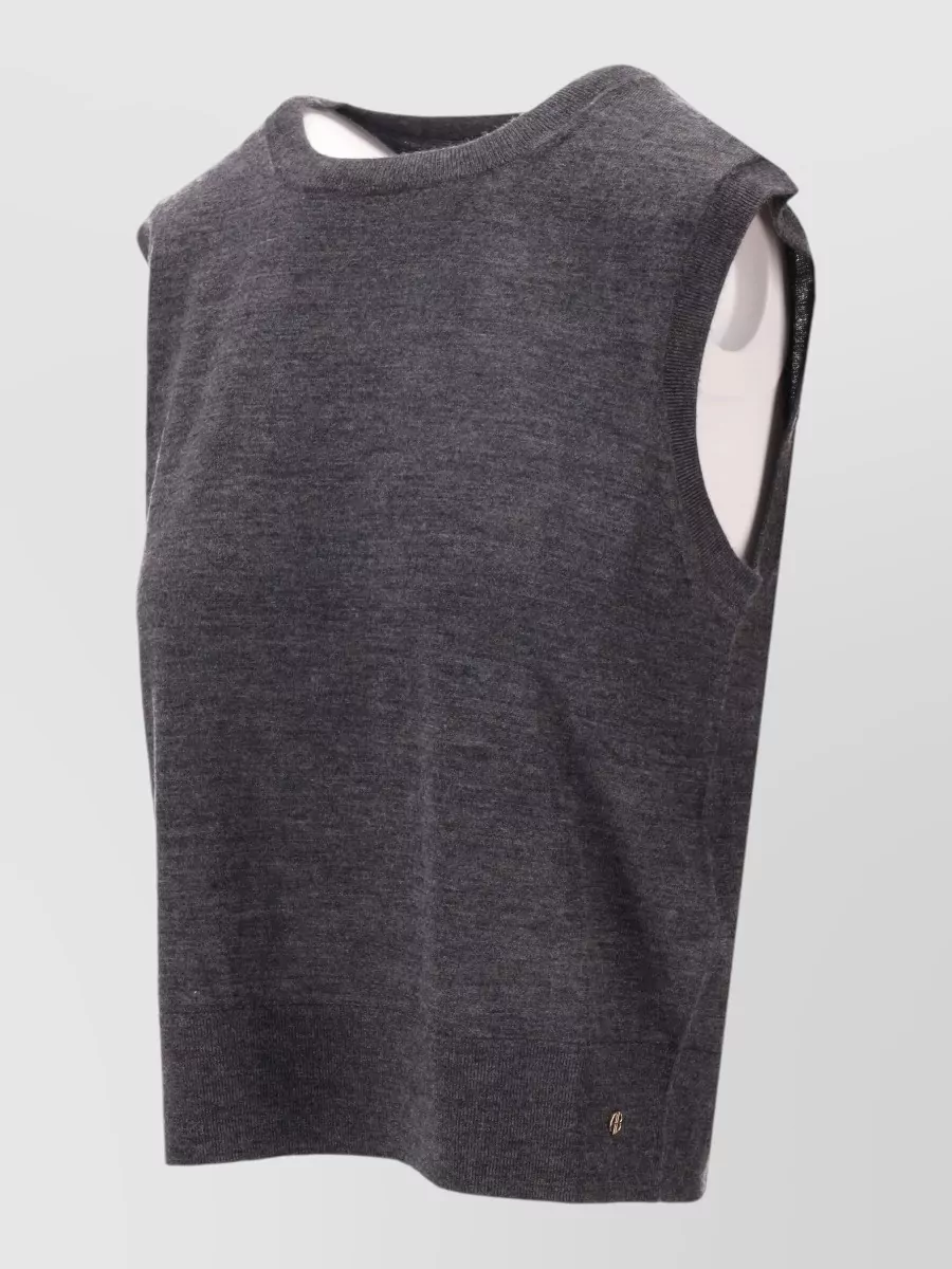 Anine Bing Cashmere Blend Ribbed Cropped Tank Top