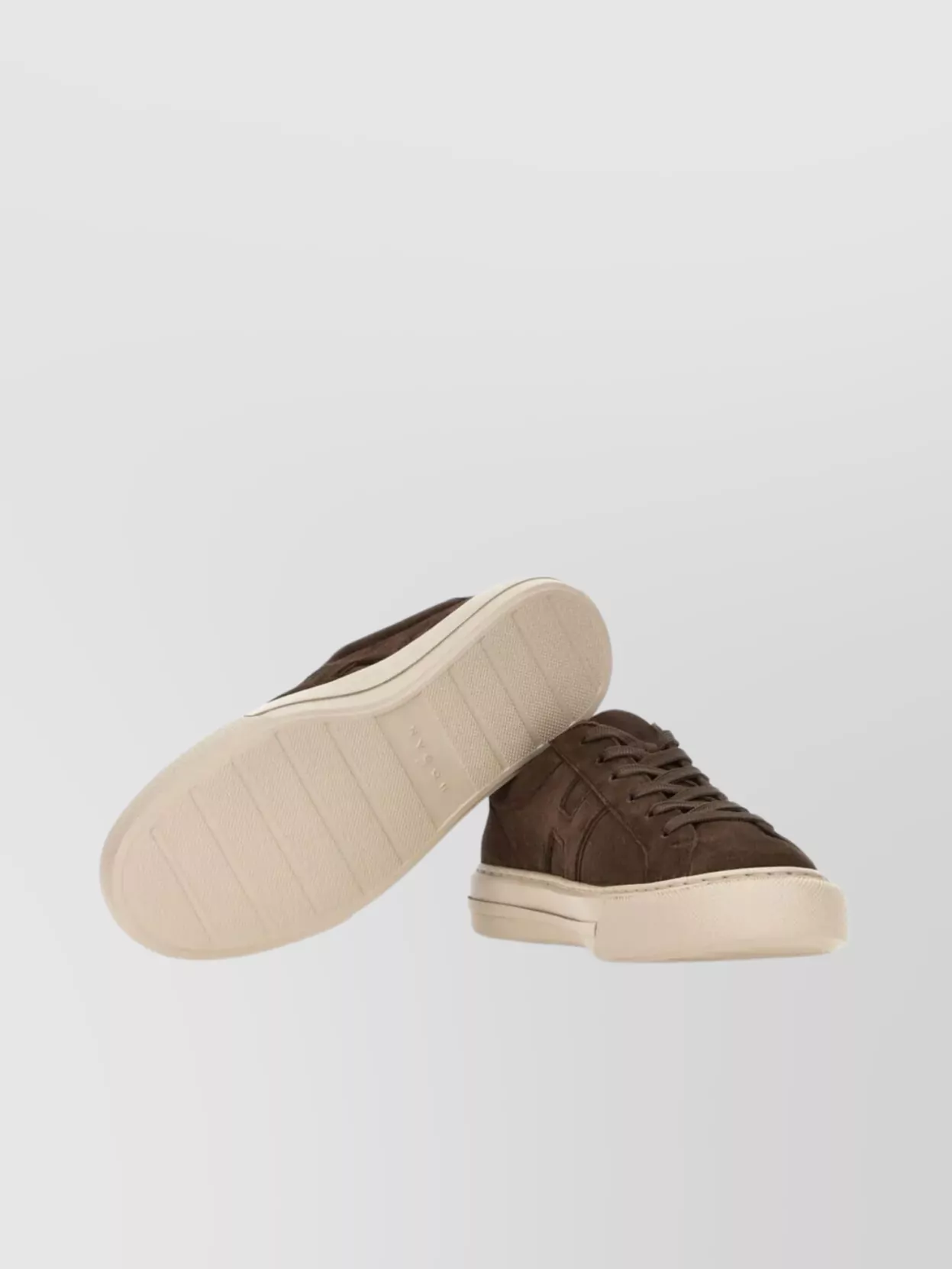 Hogan H691 Lace-up Sneakers With Suede Upper And Memory Foam Comfort In Brown