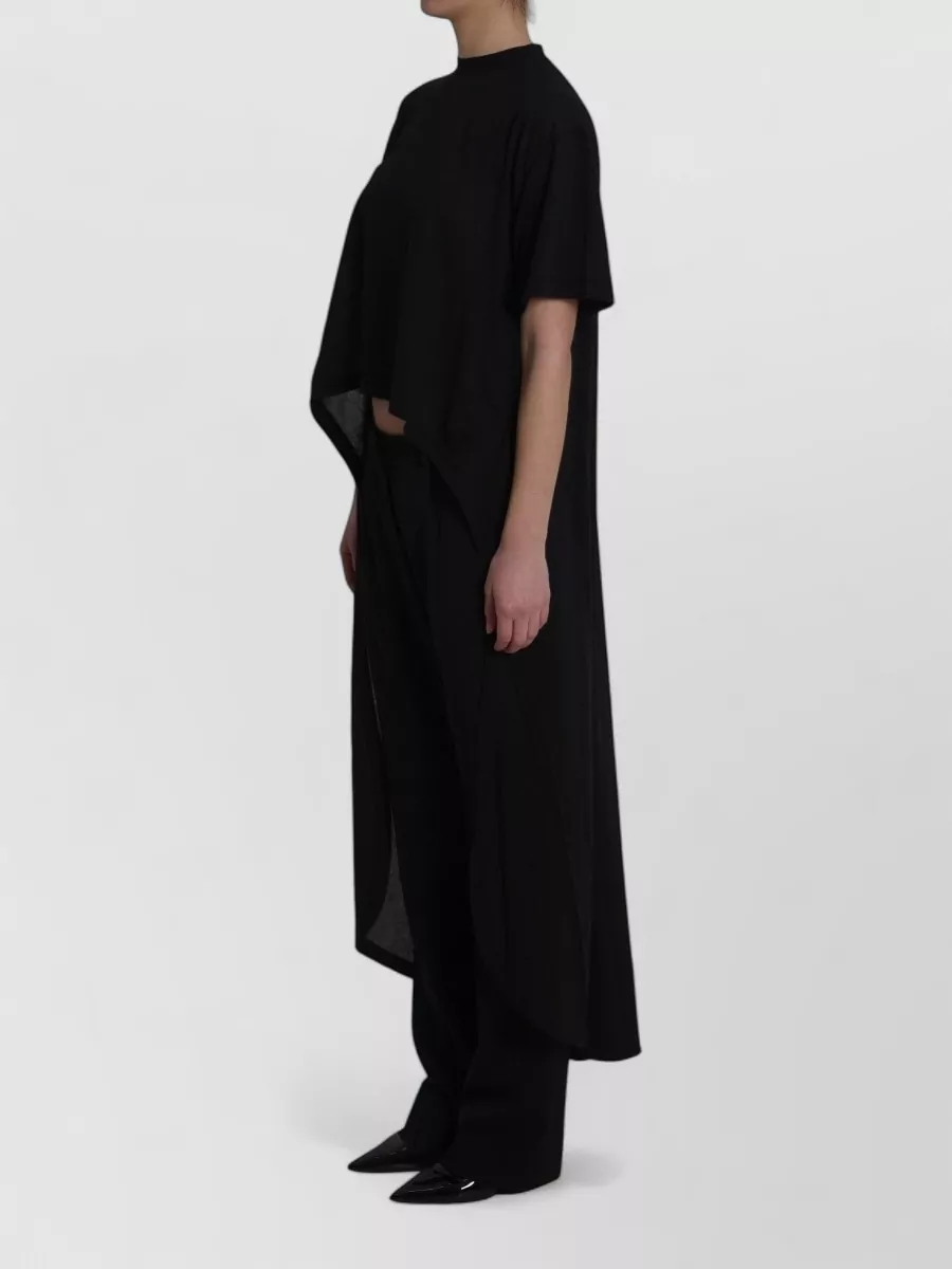 Balenciaga Sheer Jersey Maxi Train T-Shirt Dress