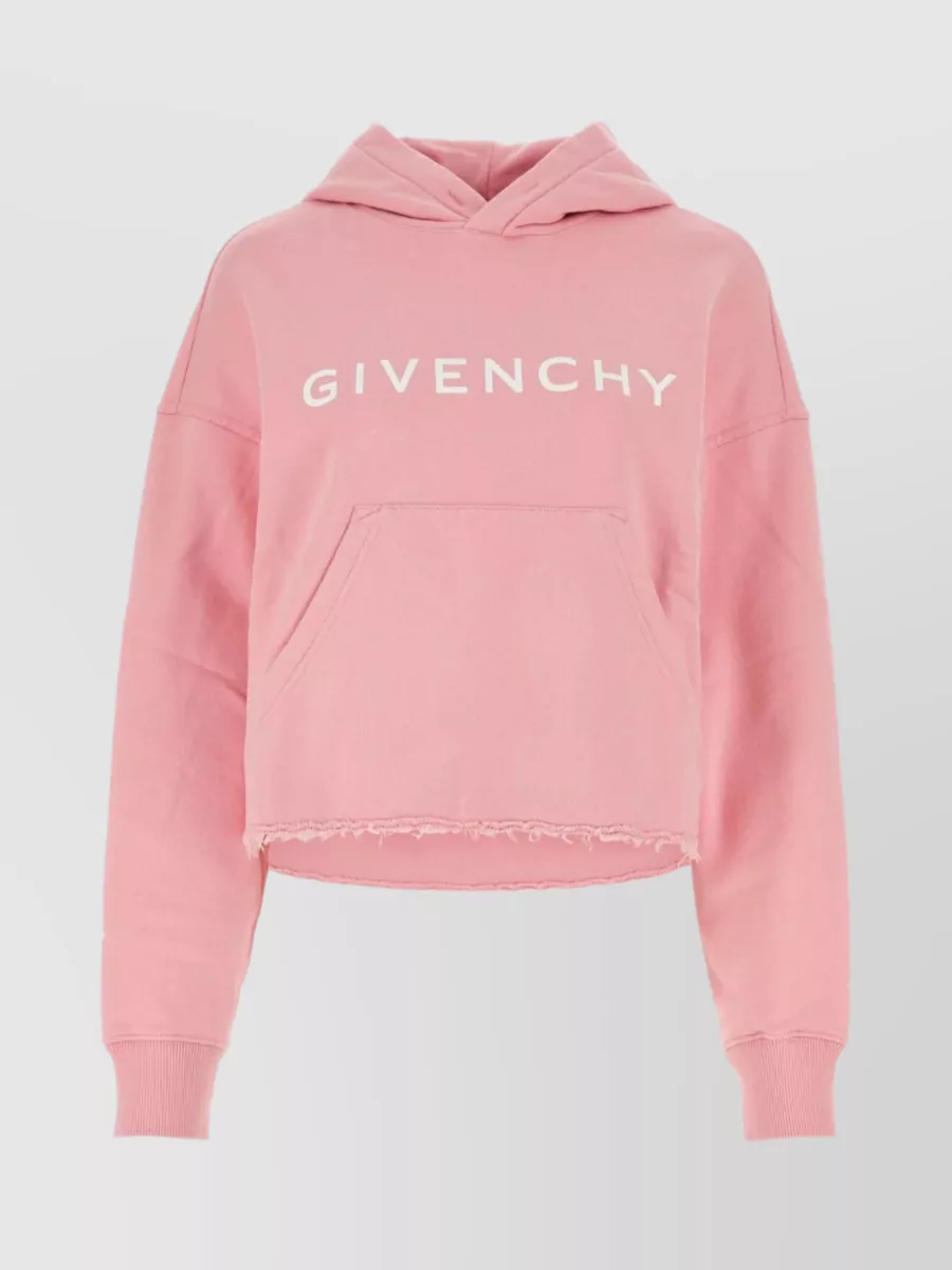 Shop Givenchy Distressed Hooded Cotton Sweatshirt In Pastel