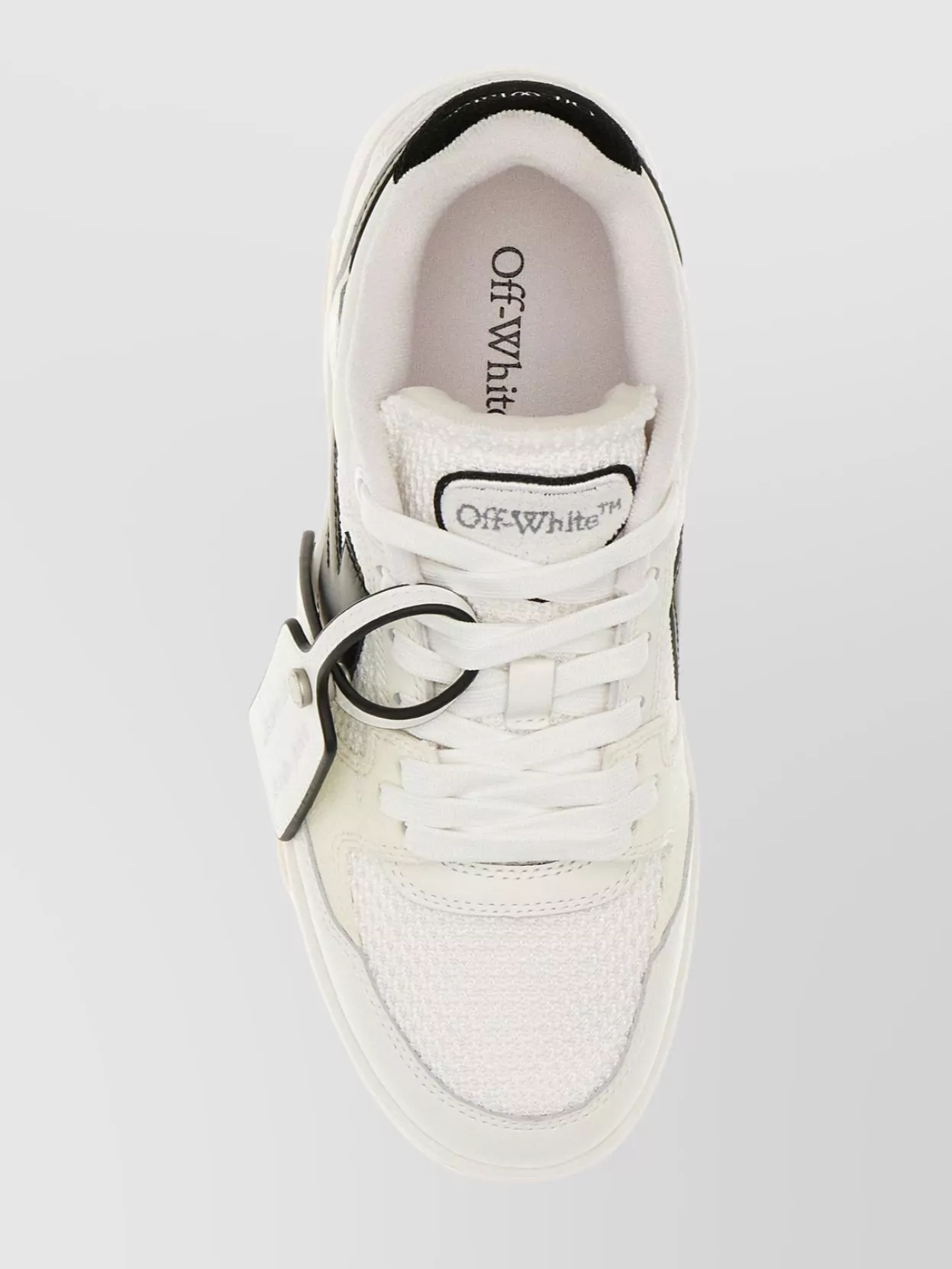 Off-white Two-tone Leather And Polyester Sneakers