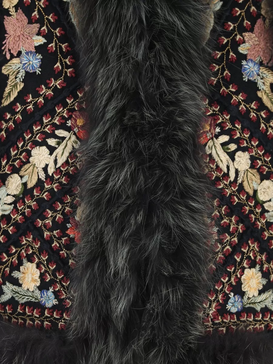 Fendi Fur Trim Beaded Vest