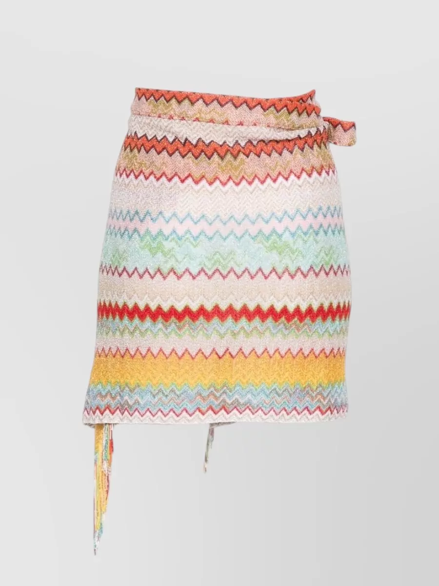 Missoni Zigzag Knit Asymmetric Wrap Skirt