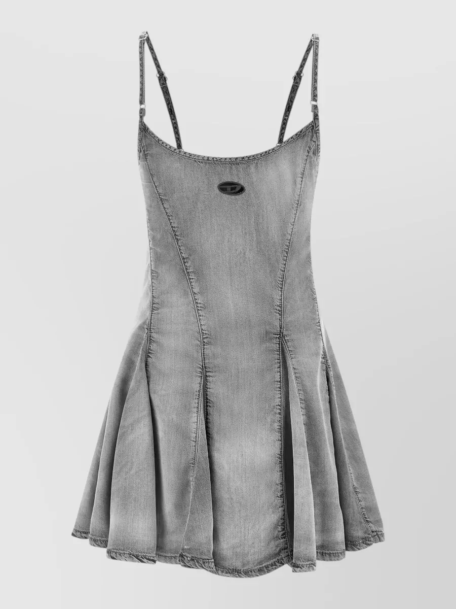 Diesel Denim pleated panelled mini dress