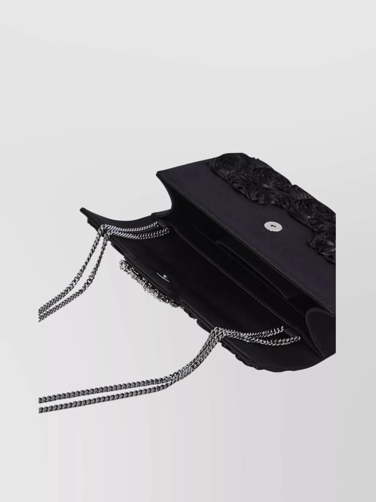 Roger Vivier Flower Appliqué Chain Strap Clutch Bag