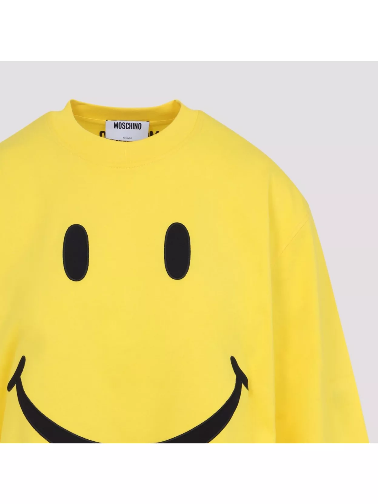Moschino Smiley Face Graphic T-shirt In Bright Yellow Cotton In Yellow