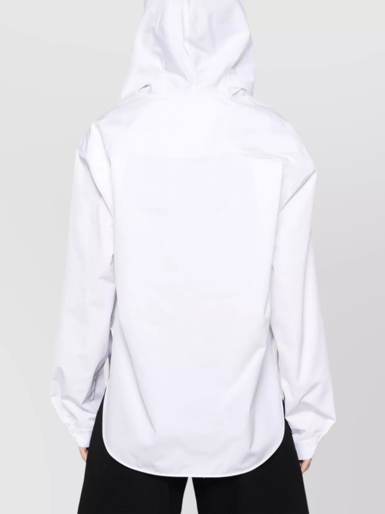 Alaïa Camicia Con Cappuccio In Popeline In White