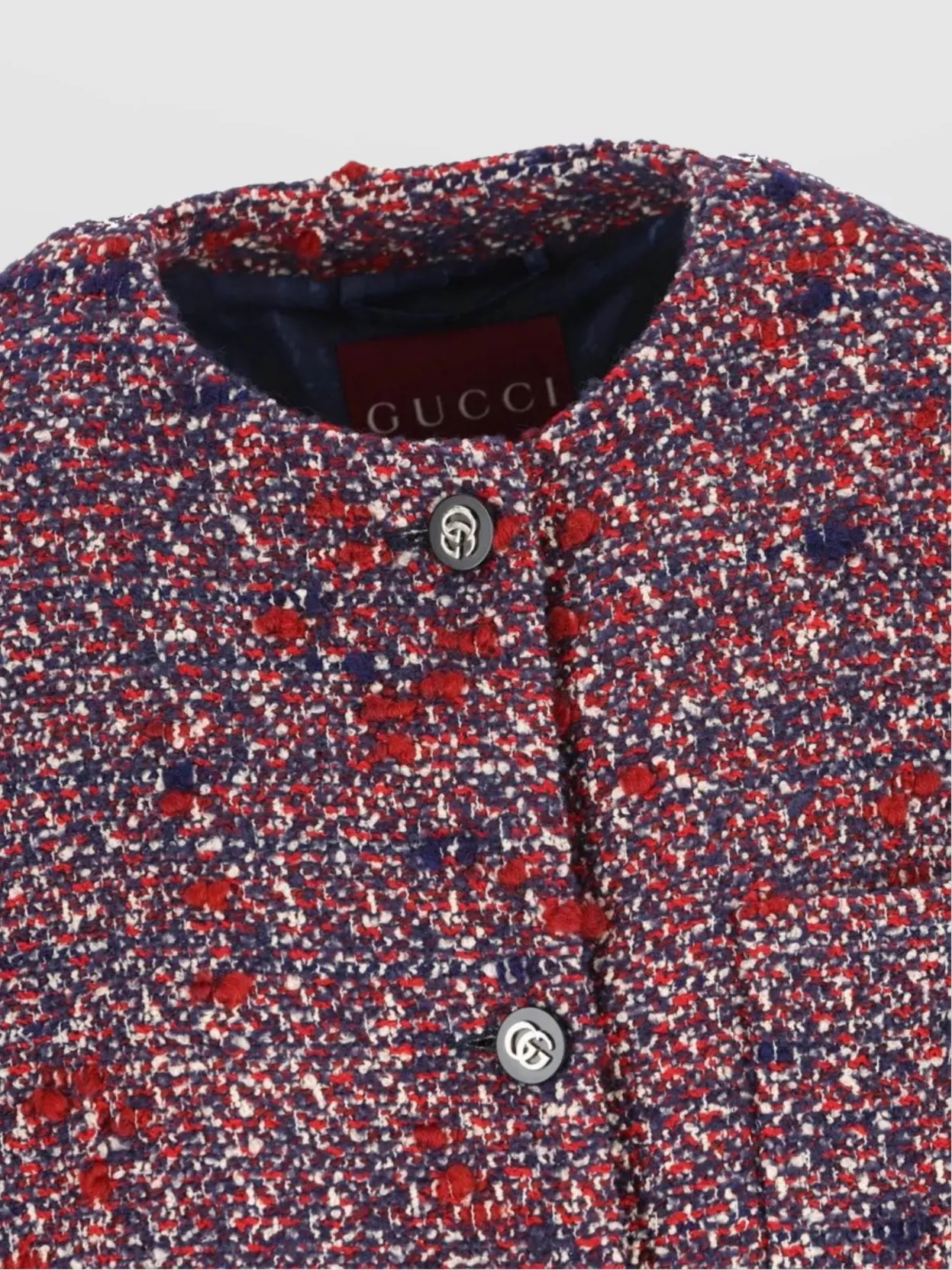 Gucci Longline Tweed Jacket Front Pockets