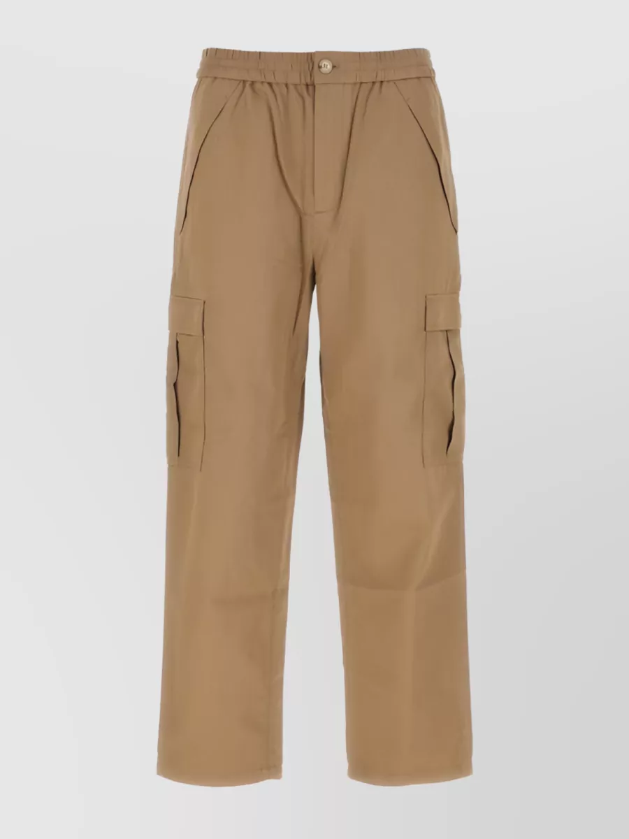 Shop Burberry Functional Cargo Cotton Trousers In Brown