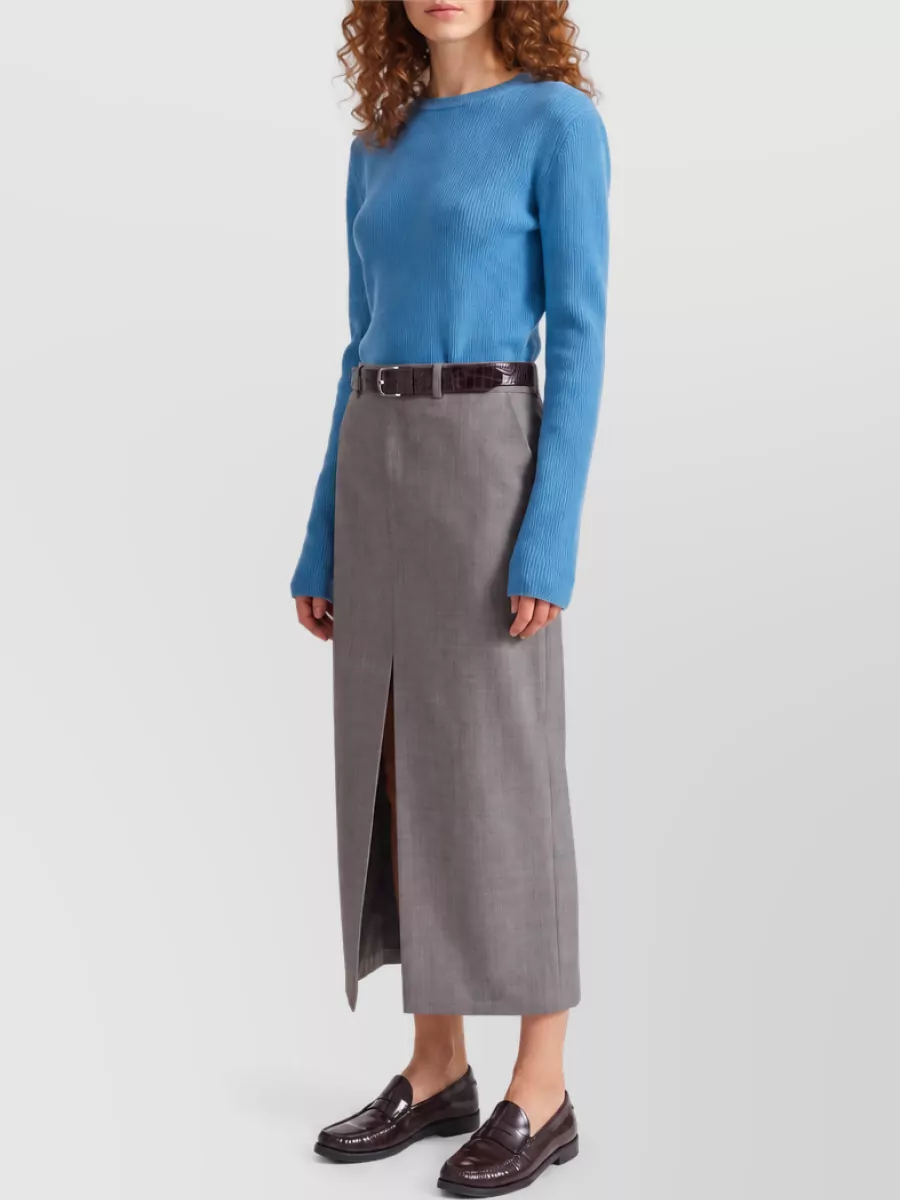 The Frankie Shop Wool Midi Pencil Skirt