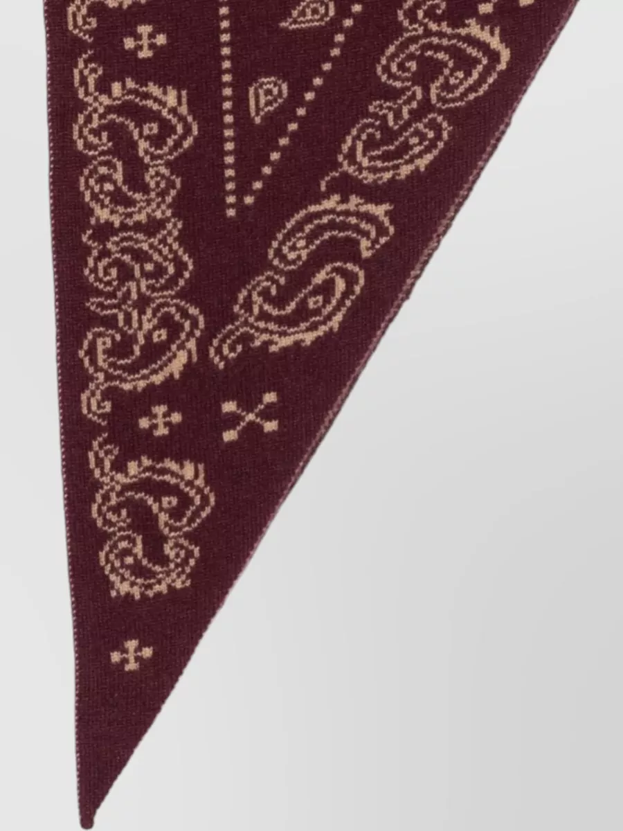 Guest In Residence Cashmere Paisley Fine-Knit Triangle Scarf