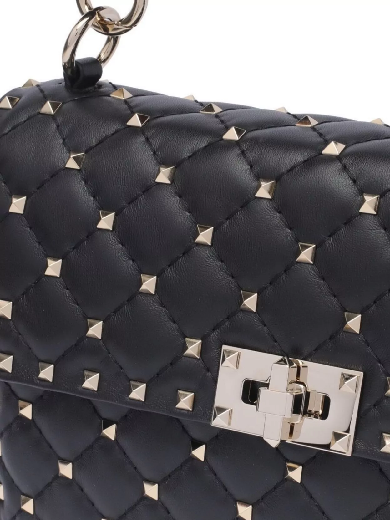 Valentino Quilted Studs Chain Shoulder Bag