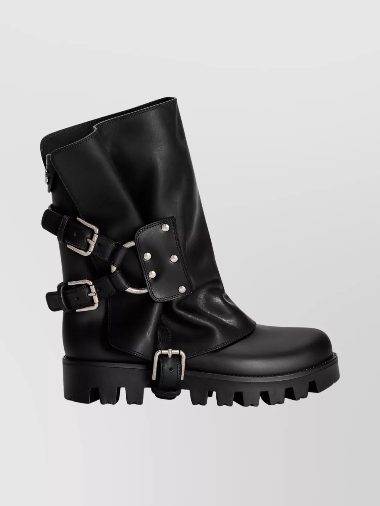 Dolce&Gabbana Chunky Sole Mid-Calf Rain Boots With Studs