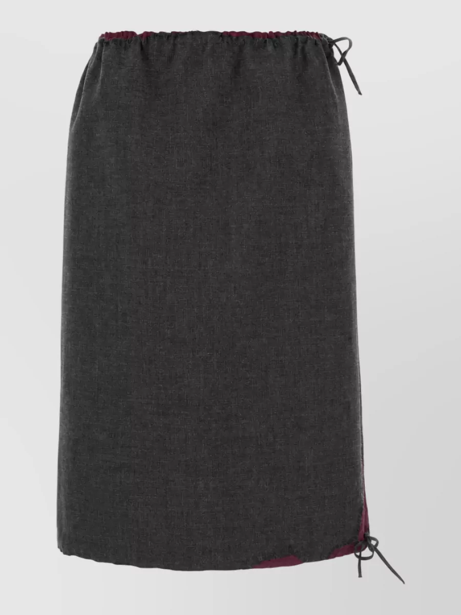 Prada Virgin Wool A-Line Skirt