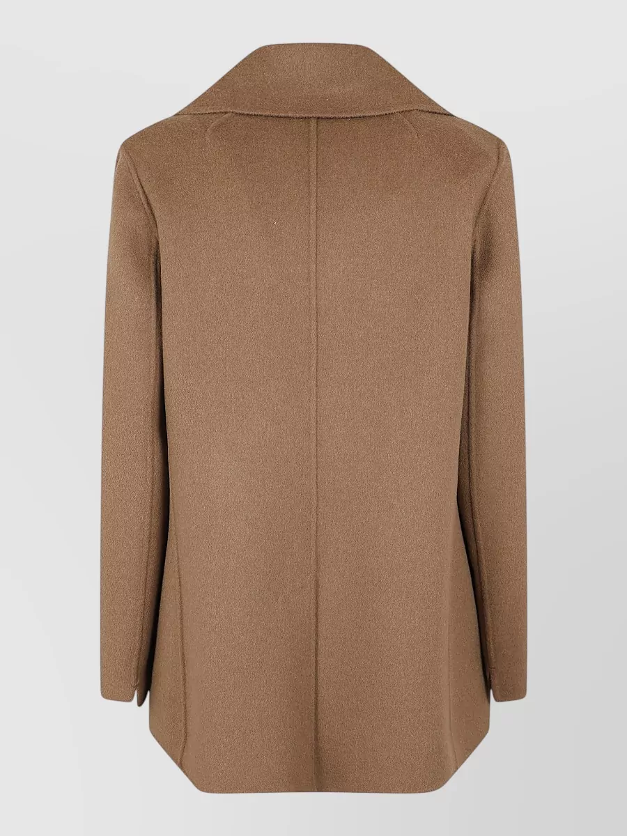 S Max Mara Virgin Wool Double-Breasted Short Pea Coat