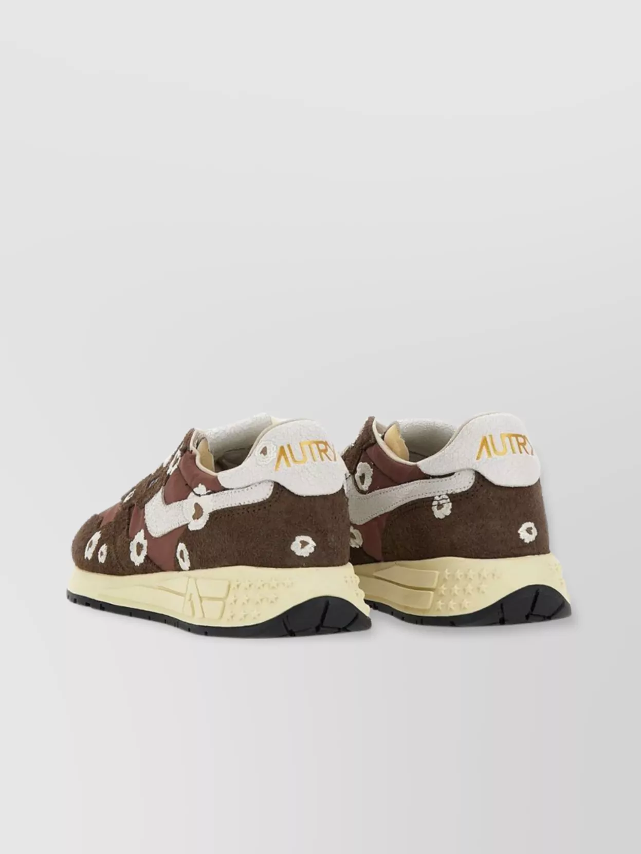 Autry Floral Embroidered Nylon Sneakers With Rubber Sole