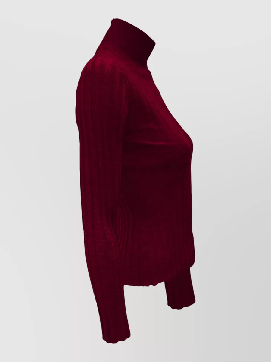 La Rose Cashmere Silk Ribbed High-Neck Jumper