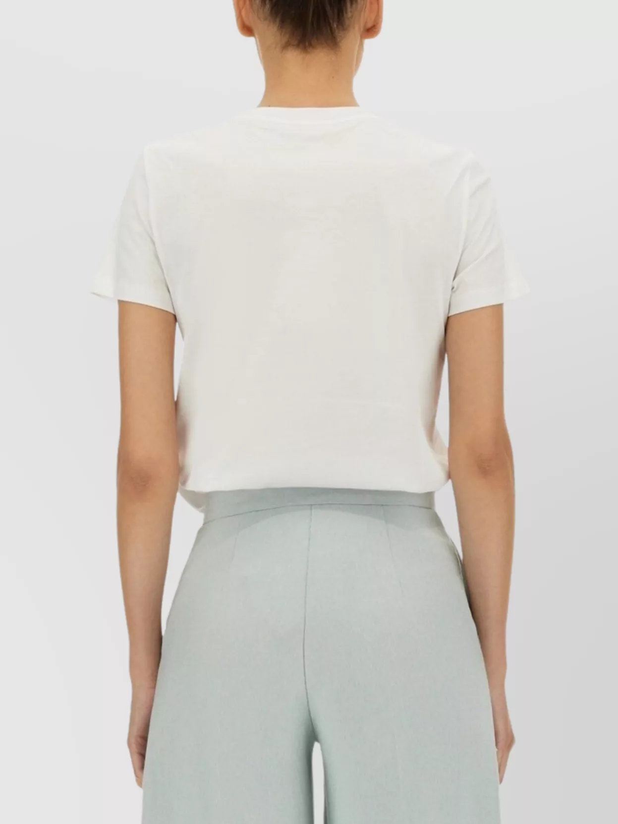 Max Mara Logo Patch Crew Neck Short Sleeve Top In Green